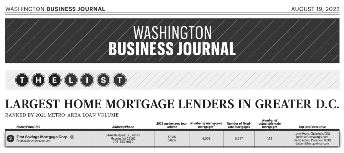 Washington Business Journal Screenshot